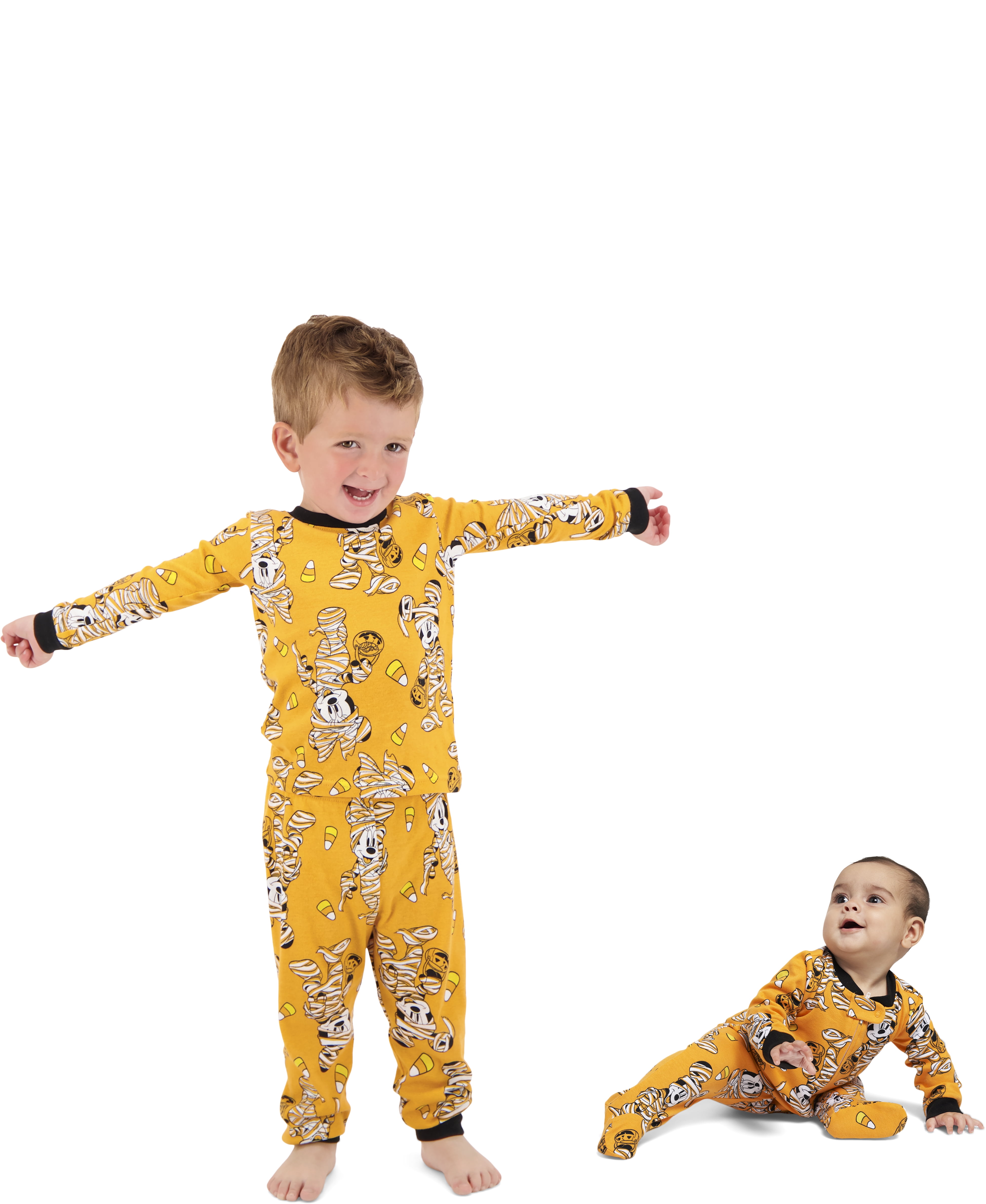 Mickey Mouse Halloween Toddler Boy and Girl Unisex Cotton Pajama Set, 2-Piece, Sizes 12M-5T