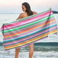 thumbnail image 6 of Coolnut Mexican Serape Blanket Stripes Beach Towel Fast Drying Camping Towels Sand Free Beach Blanket Soft Absorbent Travel Sport Towel for Gym Bath Shower Swimming 31" x 71" Washcloth Gift, 6 of 7