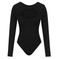 thumbnail image 3 of Clothing Sales Idoravan Bodysuits for Women Long Sleeve,Women's Long Sleeved Versatile Solid Color Fashion Tight Fitting Cutout Jumpsuit Black S, 3 of 6