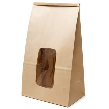 Brown Paper Goods 1915-PLT Window Chip Bag w/ Tin Ties 8.25 x 5.25 x 15 | 250/Case