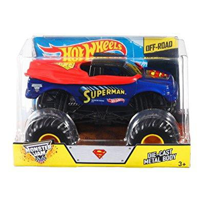 hot wheels monster jam superman die-cast vehicle, 1:24 scale