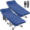 thumbnail image 1 of FICISOG Lot de 2 Lits de Camping Portables, Supportant 900LBS Lit de Couchage Pliant avec Sac de Rangement et Matelas, 1 of 1