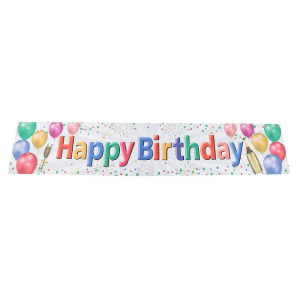YUMILI Joyeux Anniversaire Bannière - Joyeux Anniversaire Décorations Photographie Toile de Fond Ballon Feux d'artifice Champagne Joyeux Anniversaire Yard Signe pour Fête d'anniversaire