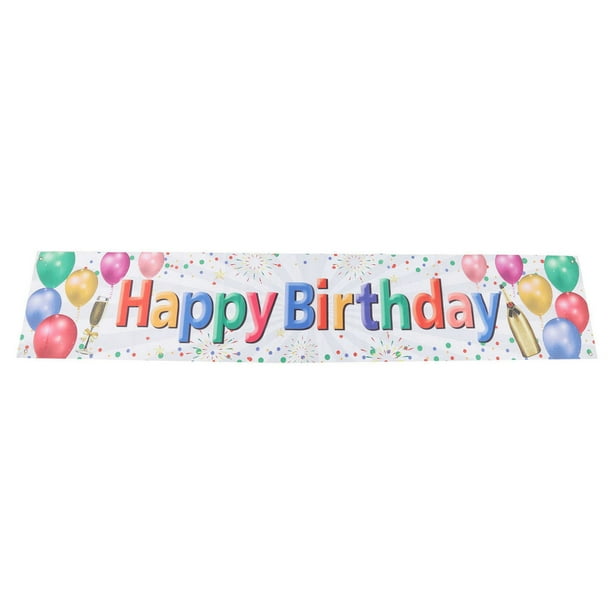 Decoraciones de feliz cumpleaños, fondo con globos, fuegos artificiales, champán, letrero de feliz cumpleaños para el jardín para fiesta de cumpleaños