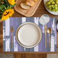 thumbnail image 4 of Purple Gray Placemats Set of 8, Vintage Farmhouse Ombre Wooden Grain Placemats for Dining Table, Place Mats for Kitchen Tabletop, Waterproof Wipeable Dining Table Mats Set, 4 of 9