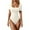Beige, variant on BLTIBY Short Sleeve Bodysuit for Women Square Neck Solid Color Ribbed Thong Jumpsuit Tummy Control Seamless Shapewear Fashion Basic Bodysuits Beige L