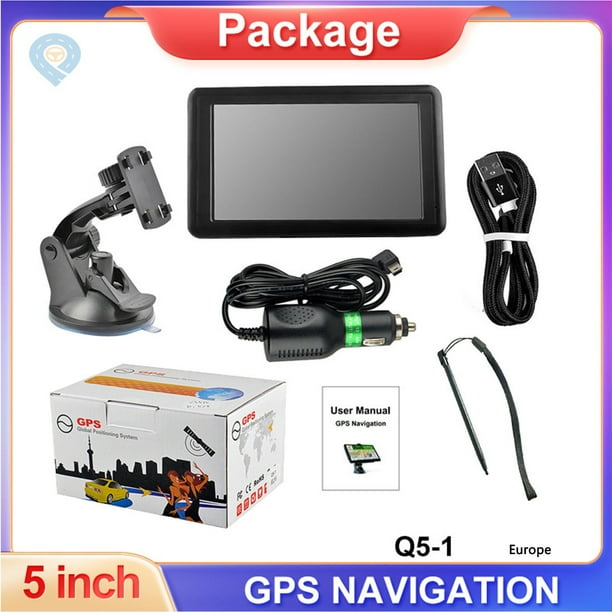 Navegador GPS británico para coche y camión, dispositivo GPS de 5 pulgadas, 8 GB + 128 MB, sistema de navegación para coche y camión con pantalla de mapa, transmisor FM, DVR para vehículo.