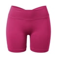 thumbnail image 7 of KANG Fashion Women's V-Waist High-Rise Yoga Shorts Tummy Control & -Lifting Design Breathable Compression Fabric Stylish Athletic Shorts for Running Gym and Workout Hot Pink L, 7 of 7