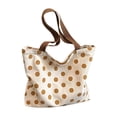 thumbnail image 1 of Bolso de lona para mujer, bolso sencillo para citas callejeras, compras, desplazamientos a la playa Lunares de café, 1 of 8