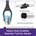 thumbnail image 2 of Pro 40-inch Reacher Grabber Pickup Tool 2 Pack, Foldable Grabbers for Seniors Heavy Duty Pick Up Trash Stick with Anti-Slip 360° Rotating Jaw, 4" Wide Extended Weed Gripper Claw with Magnet, 2 of 7