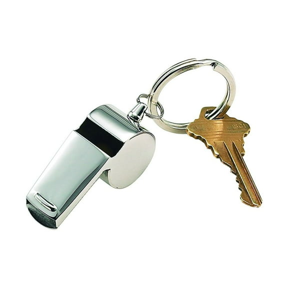 Creative Gifts International 003481 2 in. Stainless Steel Coach Whistle Key Chain
