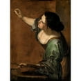 thumbnail image 2 of Artemisia Gentileschi 15x18 Black Ornate Wood Framed Double Matted Museum Art Print Titled - Self-Portrait as the Allegory of Painting (1638), 2 of 5
