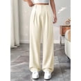 thumbnail image 4 of Women High Waisted Work Pants Business Casual Outfits Office Dress Pants Trousers with Pockets White L, 4 of 6