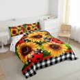 thumbnail image 3 of Homewish Rustic Sunflower Full Size Comforter Sets,Country Ladybug Bedding Comforter Set,Orange Red Black Bedding Sets For Boys Girls,Breathable Home Decor Reversible,3pcs, 3 of 8