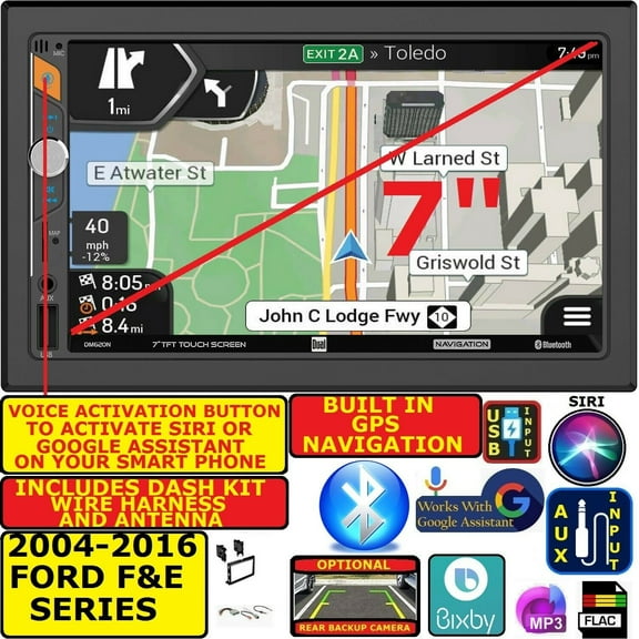2004-2016 FITS FORD F & E SERIES DUAL BLUETOOTH USB SD AUX CAR RADIO STEREO PKG