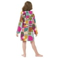 thumbnail image 4 of FORMRS Niños Bathrobe Unisex Hooded Robe Soft Plush Pajamas Sleepwear, Size 2-3T, Abstract Geometric Pattern, 4 of 7