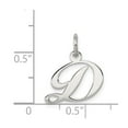 thumbnail image 3 of 925 Sterling Silver Solid Polished Small Fancy Script Letter Name Personalized Monogram Initial D Charm 16x15mm Wide Pen, 3 of 4
