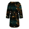 thumbnail image 5 of Women's Fleece Plush Robe Long Warm Plush Bathrobe Loungewear Jacket Printed Comfort Robe, 5 of 5