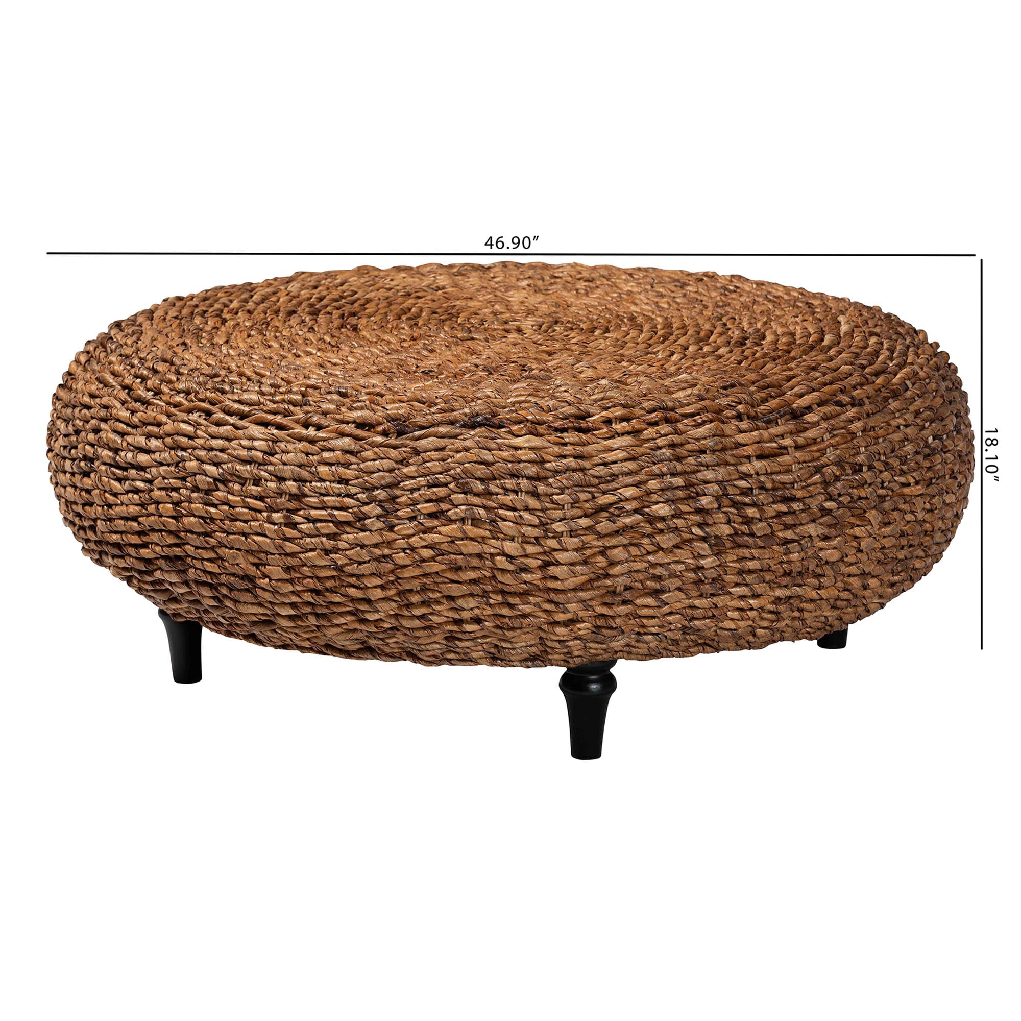 bali & pari Riau Boho Coffee Table, 47"W, Round, Natural Brown