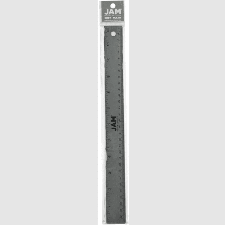 JAM Paper Stainless Steel Ruler, 12 Inch, Metal Ruler with