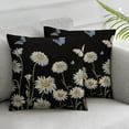 thumbnail image 3 of Shangniulu  Spring Pillow Covers Set of 2 Set of 2 Daisy Flowers Throw Pillowcase Black Home Sofa Bedroom Living Room Holiday Cushion Case Farmhouse Decorations White, 3 of 7