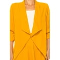 thumbnail image 7 of Women's 2-Piece Open Front Blazer and Matching Midi A-Line Skirt Set Mustard S, 7 of 7
