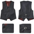 thumbnail image 5 of Boys Suit for Kids Toddler Boy 4-Piece Wedding Tuxedo Suits Vest and Pants Set, 5 of 7
