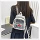 thumbnail image 4 of Bolsa de mujer de PVC, mochila transparente, tela de plástico, mochila trasera, bolso de estudiante de colores de caramelo, gran capacidad, gran capacidad, bolso de hombro doble transparente negro de, 4 of 5