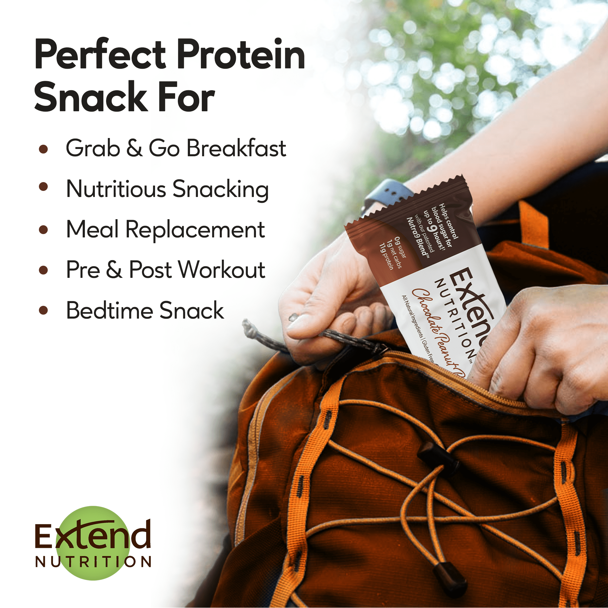 Extend Bar Protein Bars, Sugar Free, Low Carb, Keto, Chocolate Peanut Butter, 12 Ct