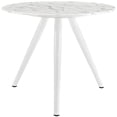 thumbnail image 1 of Modern Contemporary Urban Design Mid Century Kitchen Room Round Dining Table, White, Metal Wood, 1 of 4