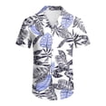 thumbnail image 3 of Camisas De Vestir Para Hombre Manga Larga Hombres Casual Manga corta Primavera Verano Turndown Neck 3D Impreso Camisas Moda Top Blusa Camisas (White, XXL), 3 of 4