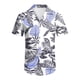 thumbnail image 3 of Camisas De Vestir Para Hombre Manga Larga Hombres Casual Manga corta Primavera Verano Turndown Neck 3D Impreso Camisas Moda Top Blusa Camisas (White, XL), 3 of 4