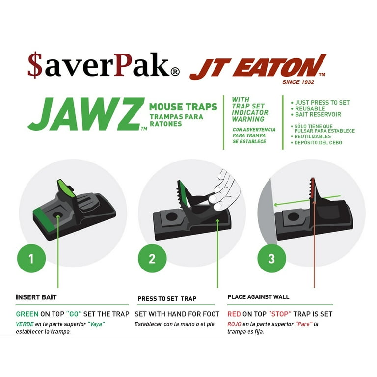 averPak 4 Pack - Includes 4 JT Eaton Jawz Mouse Traps for use with