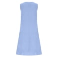 thumbnail image 5 of Danhjin Women's Summer Linen Midi Long Beach Tank Dress Casual Flowy Loose A-Line Tank Dress Crewneck With Hem Dress Vacation Outfits Wrinkle-Free With Pockets, 5 of 6