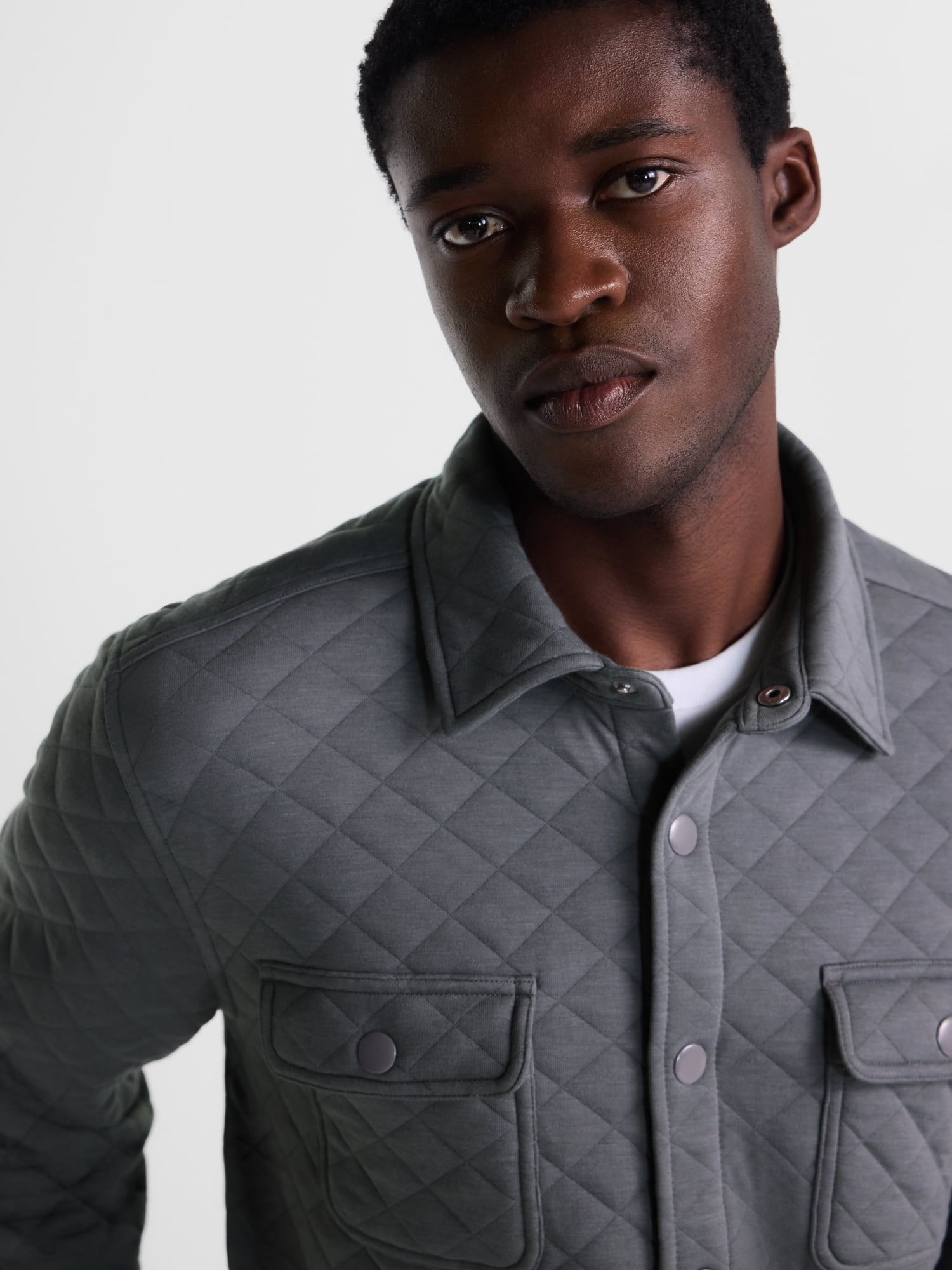 George Men's Quilted Overshirt with Long Sleeves, Sizes XS-4XLT