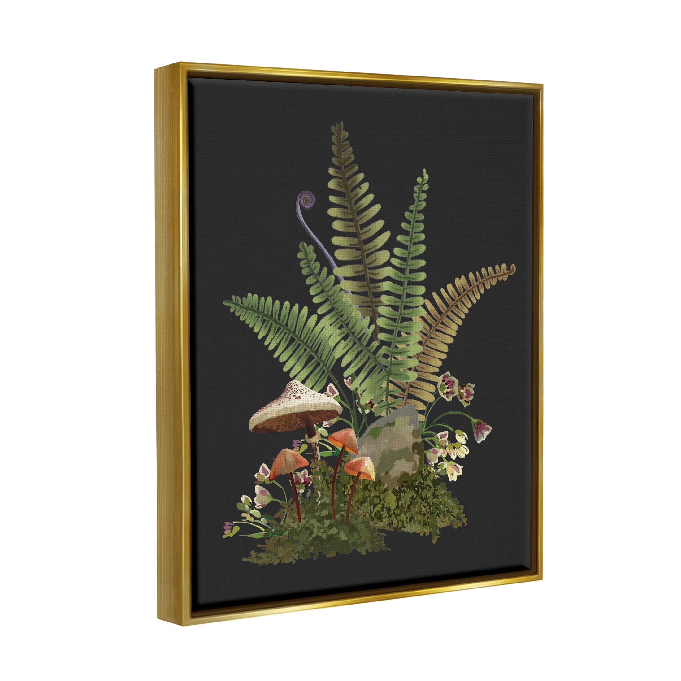 Sprouting Woodland Botanicals Botanical & Floral Graphic Art Metallic Gold Framed Art Print Wall Art