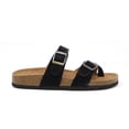 thumbnail image 6 of Women’s Cork Footbed Sandals – Double Buckle Slip-On with Toe Loop, Comfortable Summer Slide Sandals for Walking & Casual Wear, 6 of 8
