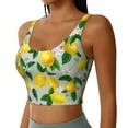 thumbnail image 2 of Goofa Lemon Seamless Pattern Oil Painting Effect Printed Sports Bras for Women, High Impact Running Bra Workout Crop Tank Tops Longline Sports Bra Push up-XX-Large, 2 of 9