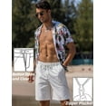 thumbnail image 5 of COOFANDY Men's Summer Beach Shorts Lightweight Stretch Waistband Shorts Linen Hawaiian Shorts, 5 of 6