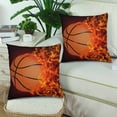 thumbnail image 2 of MKHERT Basketball on Fire Throw Pillowcase Pillow Cover Cushion Couver 18x18 inch, Set of 2, 2 of 2