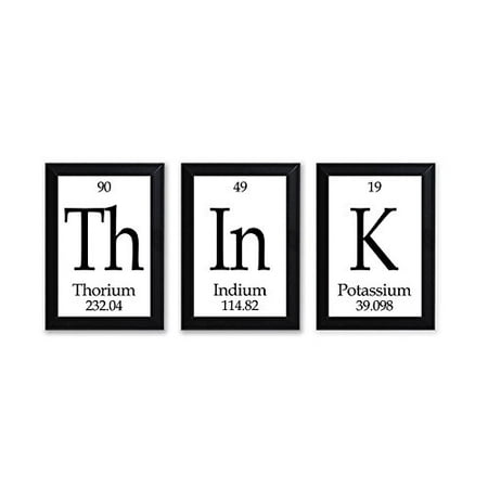 Think Periodic Table Of Elements Set Of 3 11x14 Unframed Art Prints Great Gift Decor For Geeks