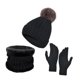 thumbnail image 2 of Conjunto de gorro Bufanda y Guantes de invierno jinwen negro, 2 of 8