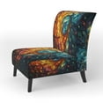 thumbnail image 3 of Designart "Mystic Rangoli Colorful Indian Artistry III" Multi-Color Indian Upholstered Accent Chair - Global Arm Chair For Living Room, 3 of 7