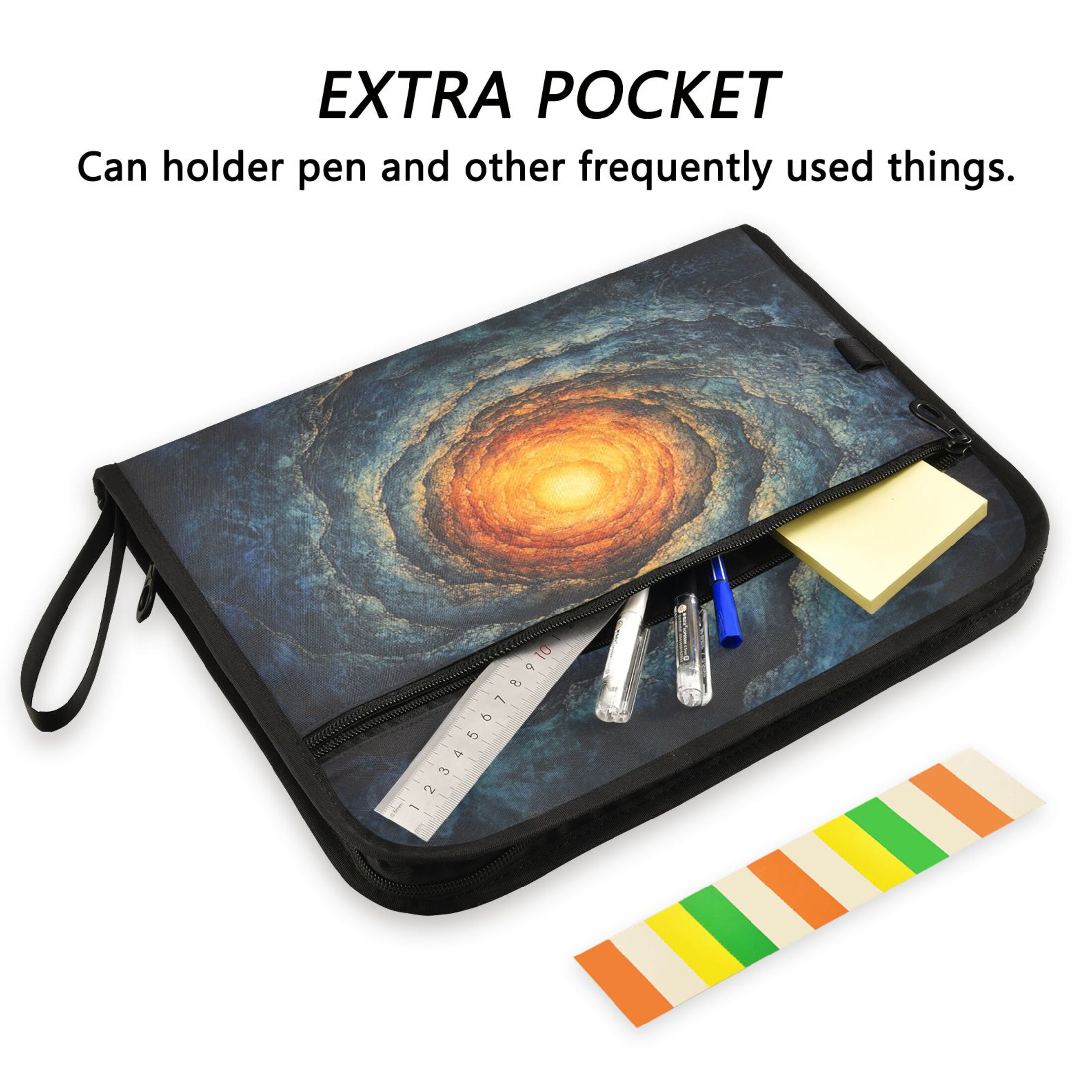 WOBOGO Cosmic Spiral Expanding File Folder Letter Size Accordion Filing Organizer 13 Pocket Separate Organ Pocket