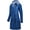 Blue, variant on Women's Hooded Rain Jacket Long Waterproof Raincoat Casual Full Zip Anorak Midi Windbreaker Pockets