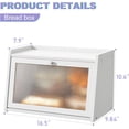thumbnail image 3 of Large Farmhouse Bread Box with Window, Bread Storage Container for Kitchen Countertop, Black, 3 of 7