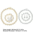 thumbnail image 3 of Bracelet Imitation Perle Cristal Classique Ajustable Collier de Mariage Boucles d'Oreilles Strass Ensembles de Bijoux pour Mariée Type 1, 3 of 8
