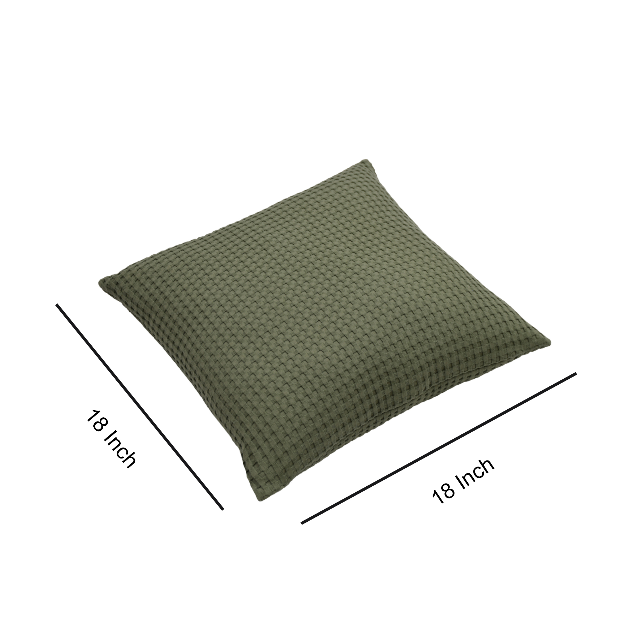 Mainstays Waffle Pillow Cover, 18" x 18", 2 pack, Bay Leaf