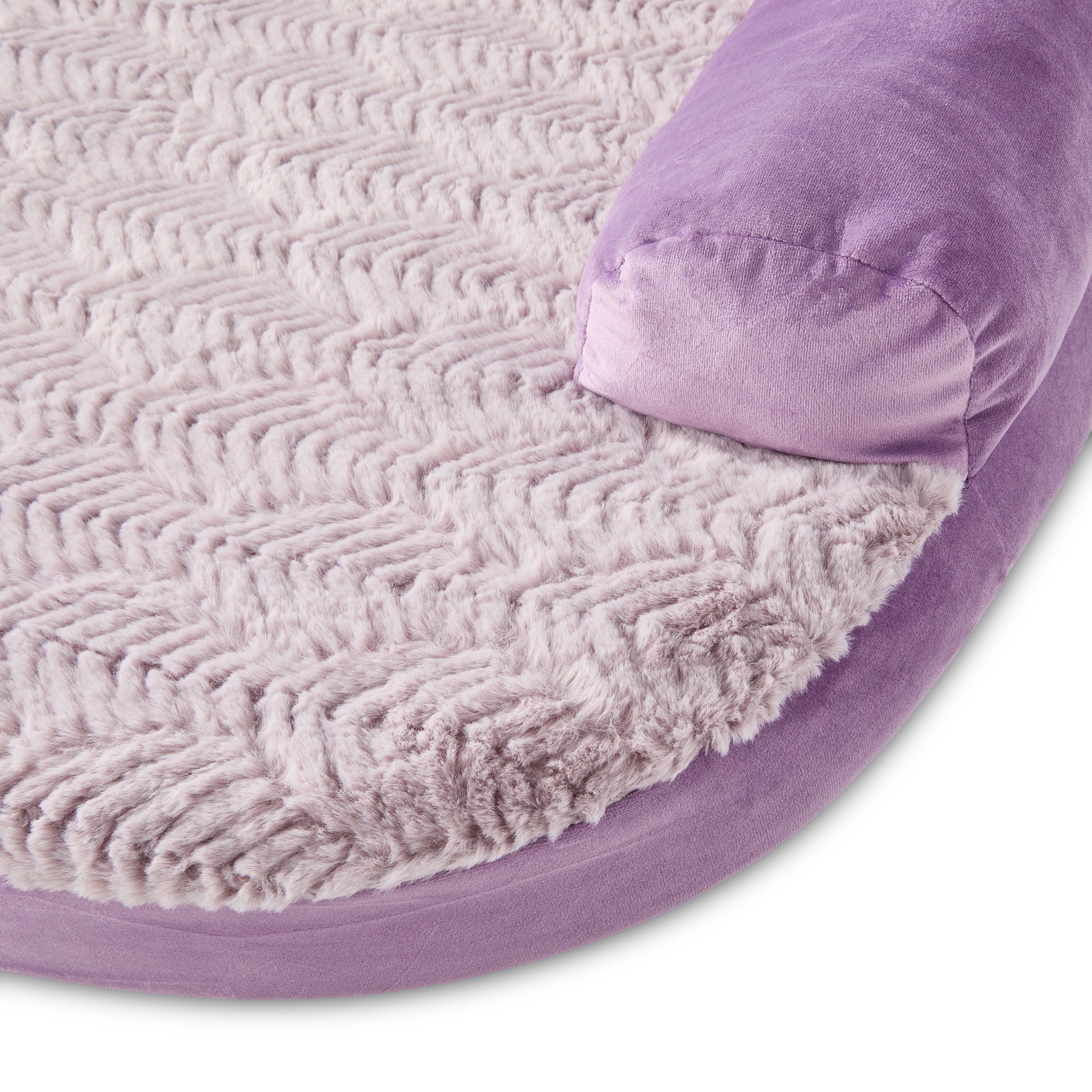 Vibrant Life Extra Large Round Corner Sofa Style Dog Bed, Purple, 35" x 48"