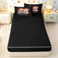 thumbnail image 4 of Manfei Cartoon Ramen Capybara Zipper Twin Comforter Sets with Fitted Sheet and 2 Pillowcases, Cute Boba Axolotl Zipper Bedding Set, Black Pink, Black Reversible, 4pcs, 4 of 7